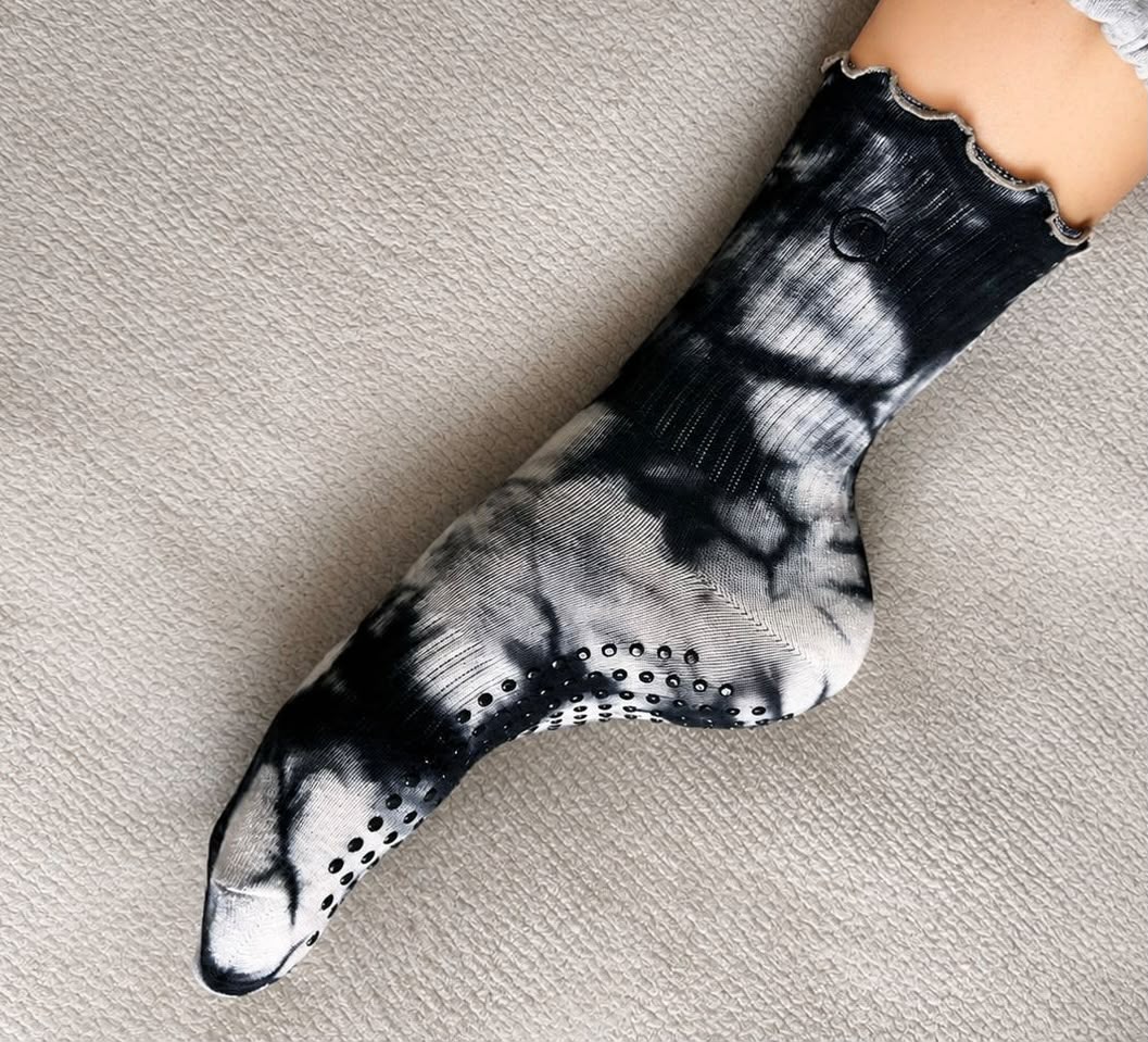 Calceta Antiderrapante Negro Tie Dye Melocotón Curly - miniatura 4