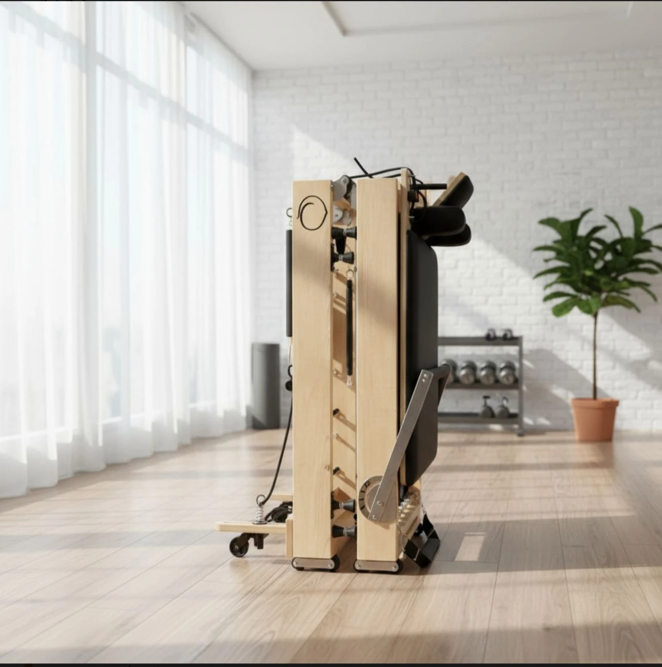 Cama Reformer Pilates Compacta Plegable Melocotón Chia - imagen principal