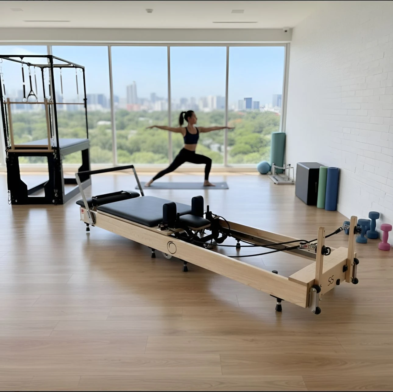 Cama Reformer Pilates Compacta Plegable Melocotón Chia - miniatura 8