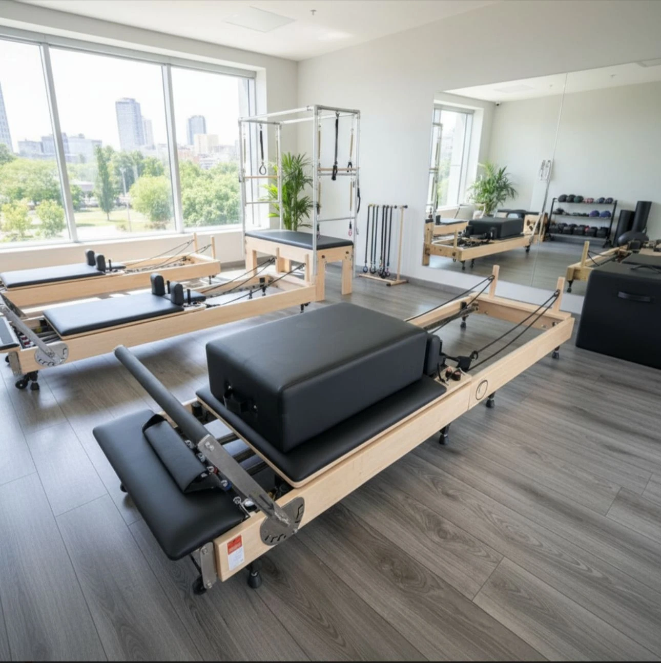 Cama Reformer Pilates Compacta Plegable Melocotón Chia - miniatura 9